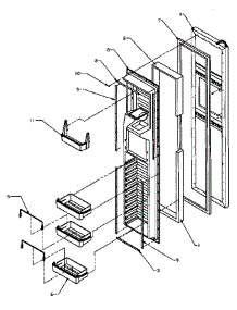 Freezer Door parts for Amana Side-By-Side Refrigerator SCD25NL-P1181307WL from AppliancePartsPros.com