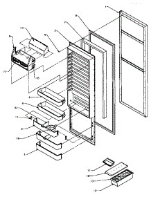 Refrigerator Door (Scd22nl / P1181305wl) (Scd22nw / P1181305ww) (Scd25n2l / P1181319wl) (Scd25n2l / P1181323wl) (Scd25n2w / P1181319ww) (Scd25n2w / P1181323ww) (Scd25nl / P1181307wl) (Scd25nw / P1181307ww) (Spd22npl / P1181306wl) (Spd22npw / P1181306ww) parts for Amana Side-By-Side Refrigerator SCD25NW-P1181307WW from AppliancePartsPros.com