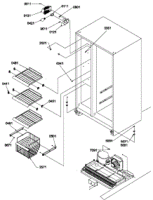 Freezer Shelves And Light parts for Amana Side-By-Side Refrigerator SCD25TBL-P1190428WL from AppliancePartsPros.com
