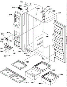 Refrigerator / Freezer Shelves, Lights, And Hinges parts for Amana Side-By-Side Refrigerator SCD25TBW-P1190428WW from AppliancePartsPros.com