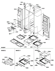 Ref / Fz Shelves, Lights, And Hinges parts for Amana Side-By-Side Refrigerator SCD25TW-P1190422WW from AppliancePartsPros.com