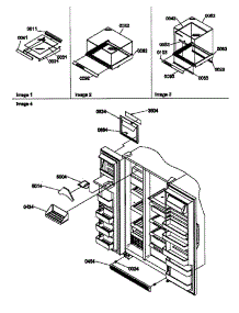 Shelf / Crisper Assemblies / Toe Grille parts for Amana Side-By-Side Refrigerator SCD25TW-P1190426WW from AppliancePartsPros.com