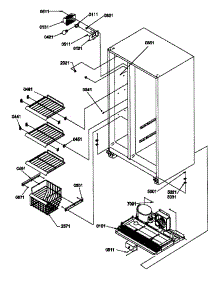Freezer Shelves And Lights parts for Amana Side-By-Side Refrigerator SCD25TW-P1190426WW from AppliancePartsPros.com
