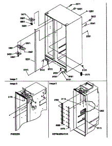 Cabinet Parts parts for Amana Side-By-Side Refrigerator SCD25TW-P1190426WW from AppliancePartsPros.com