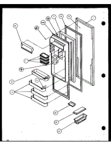 Refrigerator Door (Scd19h / P7804503w) parts for Amana Side-By-Side Refrigerator SCDT25H-P7836001W from AppliancePartsPros.com