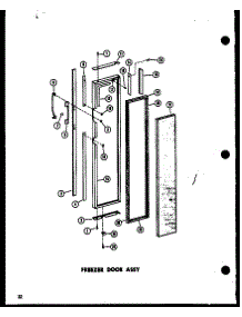 Freezer Door Assy parts for Amana Side-By-Side Refrigerator SD19N-AG-P60230-6WG from AppliancePartsPros.com