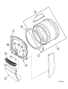 Cylinder parts for Speed Queen Dryer SDE707QF from AppliancePartsPros.com