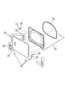 Door Assy parts for Speed Queen Dryer SDEB07WJ1500 from AppliancePartsPros.com