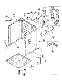 Cabinet parts for Speed Queen Dryer SDG309QF from AppliancePartsPros.com