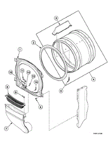 Cylinder parts for Speed Queen Dryer SDG409WF from AppliancePartsPros.com