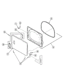 Door Assy parts for Speed Queen Dryer SDG509WF from AppliancePartsPros.com