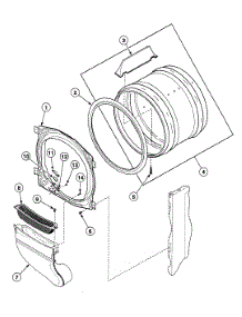 Cylinder parts for Speed Queen Dryer SDG909LF from AppliancePartsPros.com