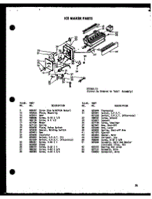 Ice Maker Parts (Csdi25d / P73900-18W) parts for Amana Side-By-Side Refrigerator SDI22D-P73900-16W from AppliancePartsPros.com