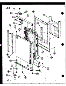Upper Freezer Door parts for Amana Side-By-Side Refrigerator SDI22F-1-L-P75400-7WL from AppliancePartsPros.com