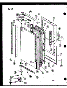 Lower Freezer Door Panel parts for Amana Side-By-Side Refrigerator SDI22F-1-P75400-7W from AppliancePartsPros.com