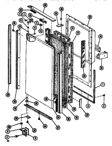 Lower Freezer Door Assembly parts for Amana Side-By-Side Refrigerator SDI522F1-P7540017W from AppliancePartsPros.com