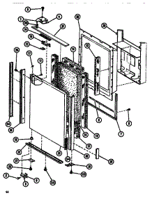 Upper Freezer Door Assembly parts for Amana Side-By-Side Refrigerator SDI522F1-P7642504W from AppliancePartsPros.com