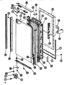 Lower Freezer Door Assembly parts for Amana Side-By-Side Refrigerator SDI525F1-P7642501W from AppliancePartsPros.com