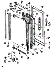 Lower Freezer Door Assembly parts for Amana Side-By-Side Refrigerator SDI525F1-P7642505W from AppliancePartsPros.com