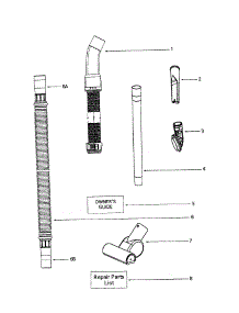 Hose parts for Eureka Upright Vacuum SE6240AT from AppliancePartsPros.com