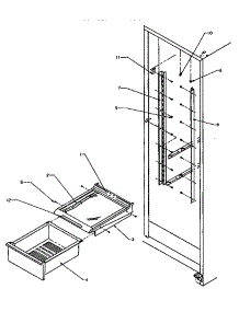 Refrigerator Shelving And Drawers parts for Amana Side-By-Side Refrigerator SG19SL-P1193701WL from AppliancePartsPros.com