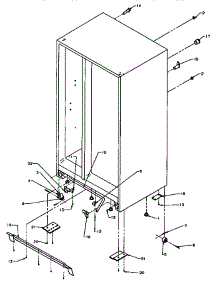 Drain And Rollers And Cabinet Back parts for Amana Side-By-Side Refrigerator SG19SL-P1193701WL from AppliancePartsPros.com