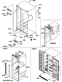Cabinet Parts And Toe Grille parts for Amana Side-By-Side Refrigerator SG19SL-P1193702WL from AppliancePartsPros.com