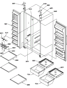 Refrigerator / Freezer Shelves, Lights, And Hinges parts for Amana Side-By-Side Refrigerator SG19SW-P1193702WW from AppliancePartsPros.com