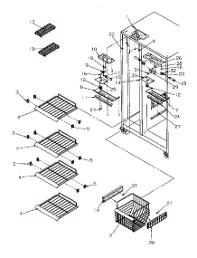 Freezer Shelving And Refrigerator Light parts for Amana Side-By-Side Refrigerator SG521SBL-P1197001WL from AppliancePartsPros.com
