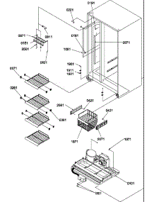 Freezer Shelves And Light parts for Amana Side-By-Side Refrigerator SG521SBL-P1197002WL from AppliancePartsPros.com