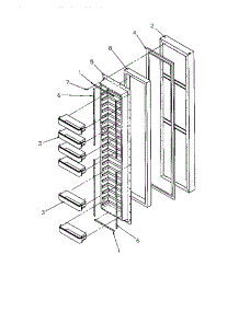Freezer Door parts for Amana Side-By-Side Refrigerator SG521SBW-P1197001WW from AppliancePartsPros.com