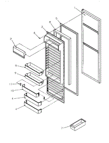 Refrigerator Door parts for Amana Side-By-Side Refrigerator SG521SBW-P1197001WW from AppliancePartsPros.com