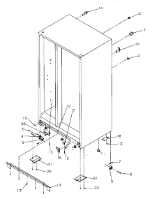 Drain And Rollers And Cabinet Back parts for Amana Side-By-Side Refrigerator SG521SBW-P1197001WW from AppliancePartsPros.com