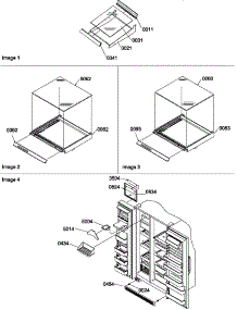 Shelf, Crisper Assemblies & Toe Grille parts for Amana Side-By-Side Refrigerator SGD22TW-P1303514WW from AppliancePartsPros.com
