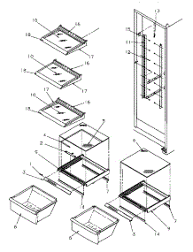 Refrigerator Shelving And Drawers parts for Amana Side-By-Side Refrigerator SGD521SBL-P1197101WL from AppliancePartsPros.com