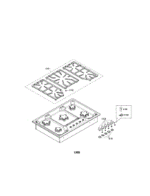 Grates / Knobs parts for Thermador Gas Cooktop SGS305FS/01 from AppliancePartsPros.com
