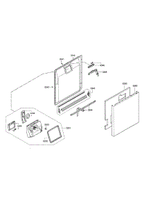 Door / Dispenser parts for Bosch Dishwasher SHE68E05UC/25 from AppliancePartsPros.com