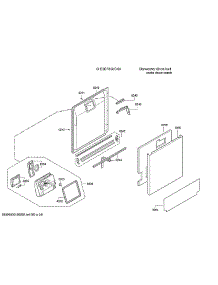 Door / Dispenser parts for Bosch Dishwasher SHE9ER55UC/50 from AppliancePartsPros.com