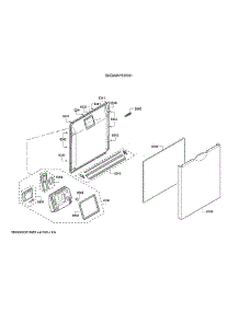 Door / Dispenser parts for Bosch Dishwasher SHEM3AY55N/01 from AppliancePartsPros.com