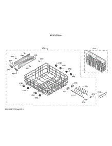 Lower Rack / Cutlery Basket parts for Bosch Dishwasher SHP878ZD5N/01 from AppliancePartsPros.com