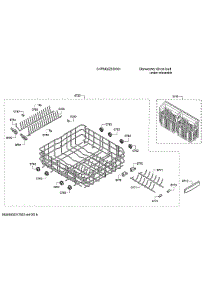 Lower Dish Rack / Cutlery Basket parts for Bosch Dishwasher SHPM65Z55N/01 from AppliancePartsPros.com