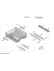 Upper Dish Rack parts for Bosch Dishwasher SHPM65Z55N/01 from AppliancePartsPros.com