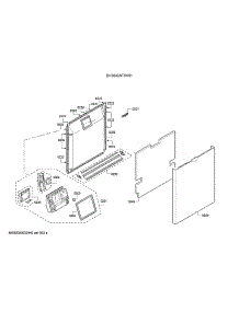 Door / Dispenser parts for Bosch Dishwasher SHS843AF5N/01 from AppliancePartsPros.com