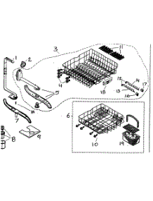 Racks parts for Bosch Dishwasher SHU43E05UC/14 from AppliancePartsPros.com
