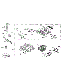 Spray Arms / Racks parts for Bosch Dishwasher SHU66C05UC/23 from AppliancePartsPros.com