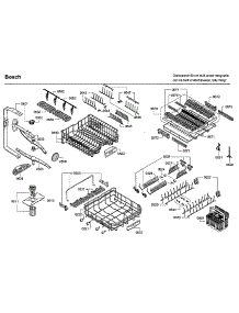 Baskets parts for Bosch Dishwasher SHV9PT53UC/76 from AppliancePartsPros.com