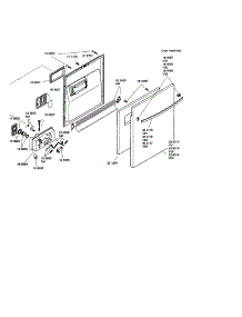 Door Assembly parts for Bosch Dishwasher SHX33A02UC/14 (FD8211) from AppliancePartsPros.com