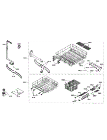 Spray Arms / Racks parts for Bosch Dishwasher SHX46A06UC/26 from AppliancePartsPros.com