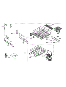 Racks / Spray Arms parts for Bosch Dishwasher SHX46B05UC/21 from AppliancePartsPros.com