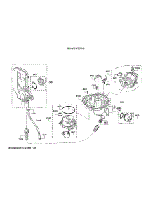 Water Inlet System / Heat & Drain Pump parts for Bosch Dishwasher SHX878WD5N/01 from AppliancePartsPros.com